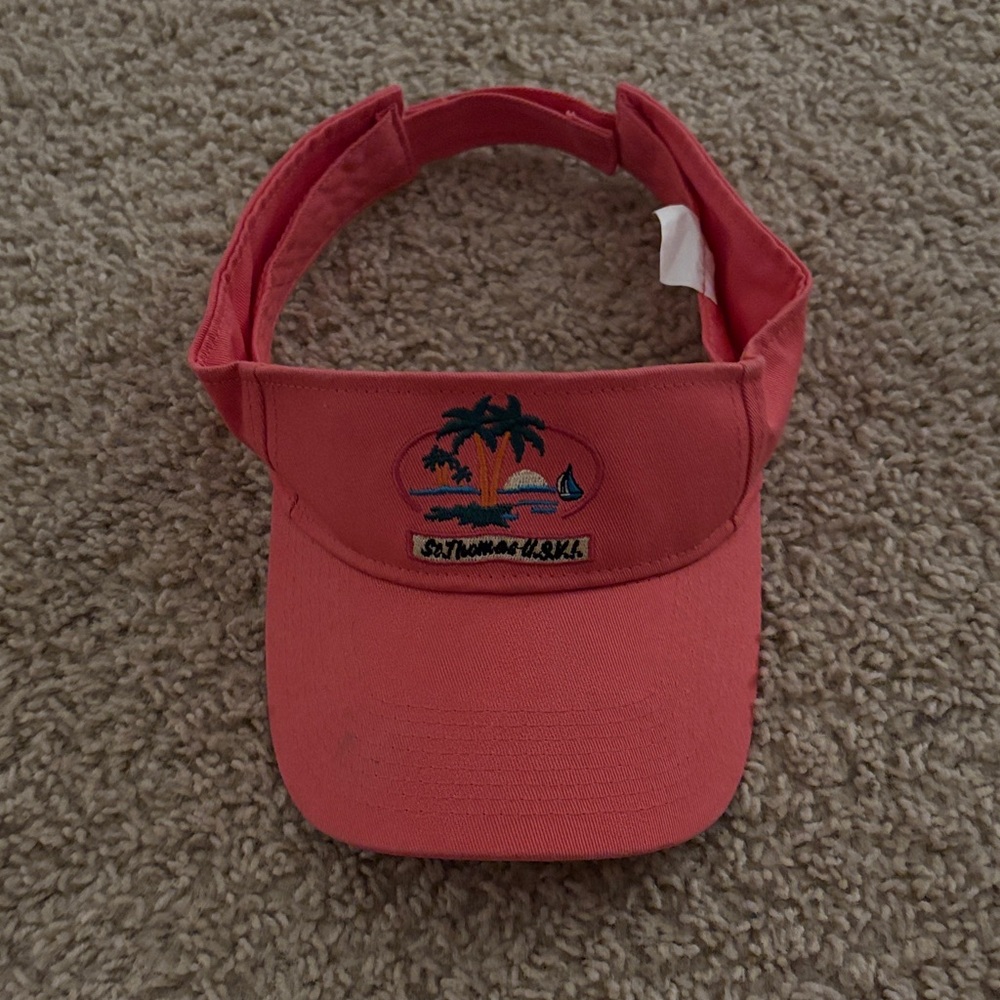 St. Thomas Embroidered Coral Visor